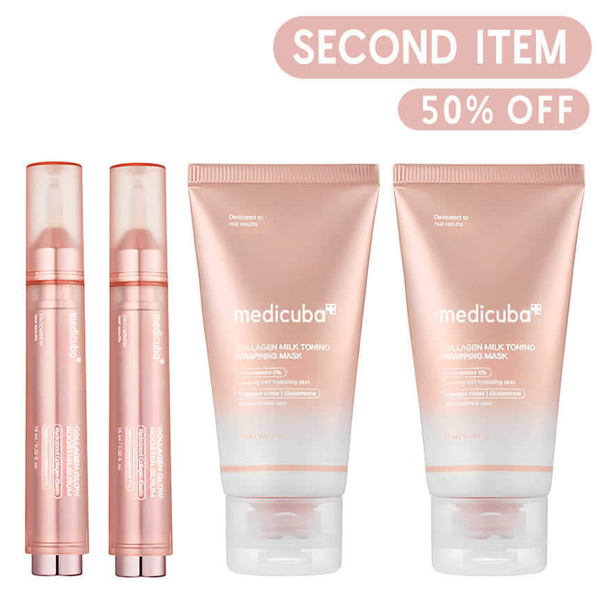 🔥Last Day 70% Off-Milky Glow Lock Collagen Duo l Wrapping Mask (20-Min Use) + Booster Milk Serum
