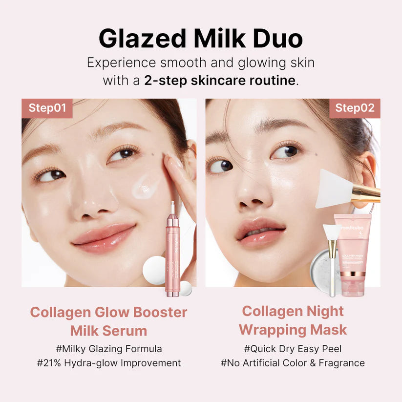 🔥Last Day 70% Off-Milky Glow Lock Collagen Duo l Wrapping Mask (20-Min Use) + Booster Milk Serum