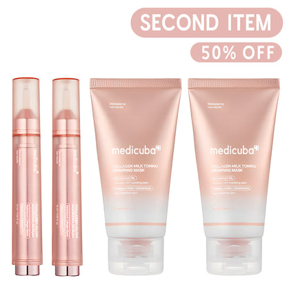 🔥Last Day 70% Off-Milky Glow Lock Collagen Duo l Wrapping Mask (20-Min Use) + Booster Milk Serum