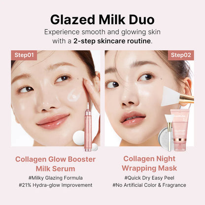 🔥Last Day 70% Off-Milky Glow Lock Collagen Duo l Wrapping Mask (20-Min Use) + Booster Milk Serum